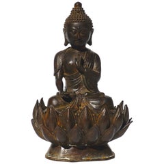 Shakyamuni Medicine Buddha Bronze Figure, 19th Century