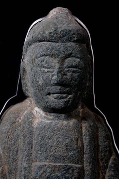 Shakyamuni, the Original Buddha Sculpted in Schist Stone, Originally from a Cave