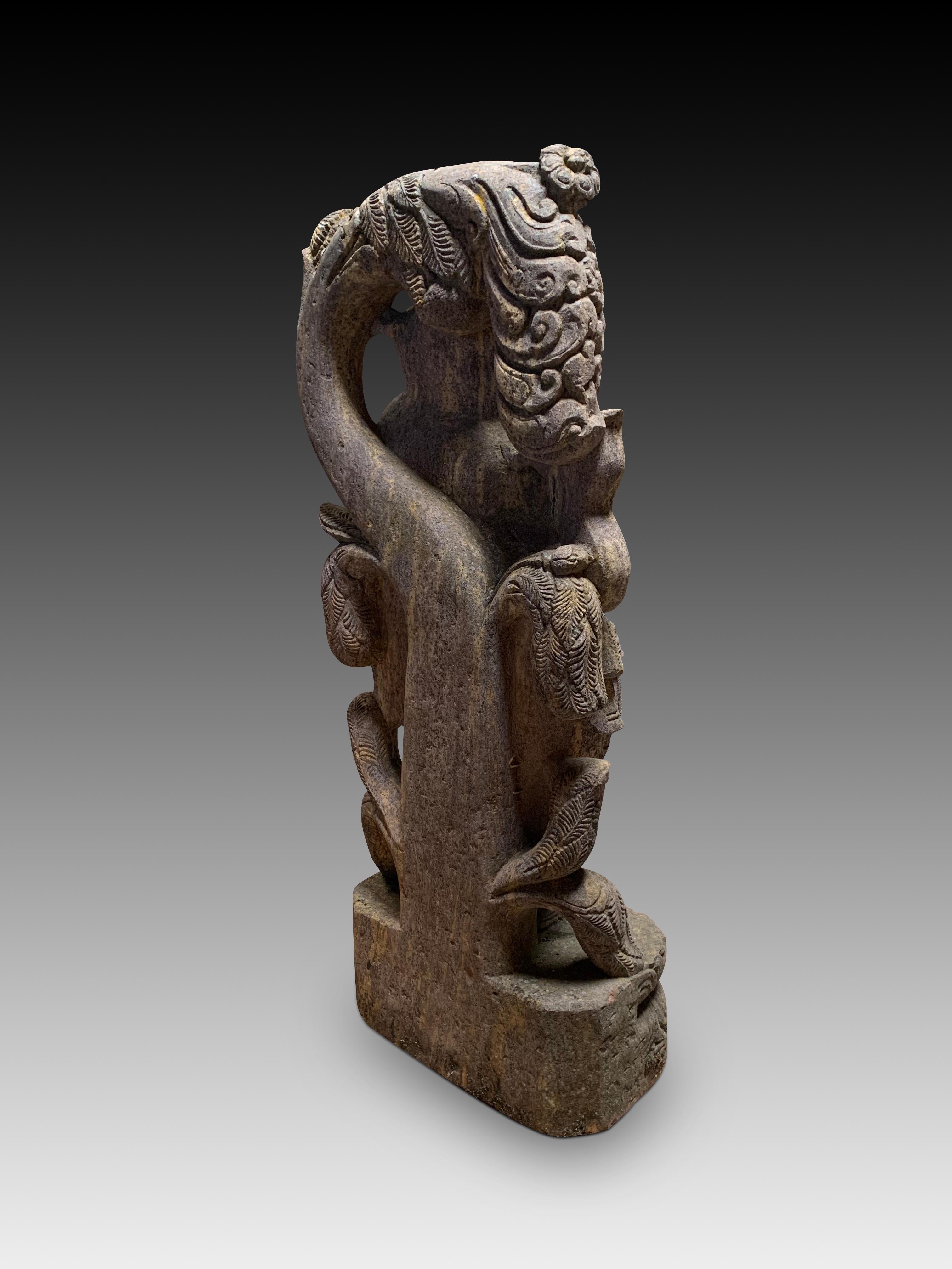 Shalabhanjika, femme ou yakshi avec arbre. Pierre sculptée. École hindoue, 20e siècle Bon état - En vente à Madrid, ES