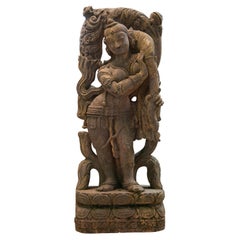 Shalabhanjika, mujer o yakshi con árbol. Piedra tallada. Escuela hindú, siglo XX