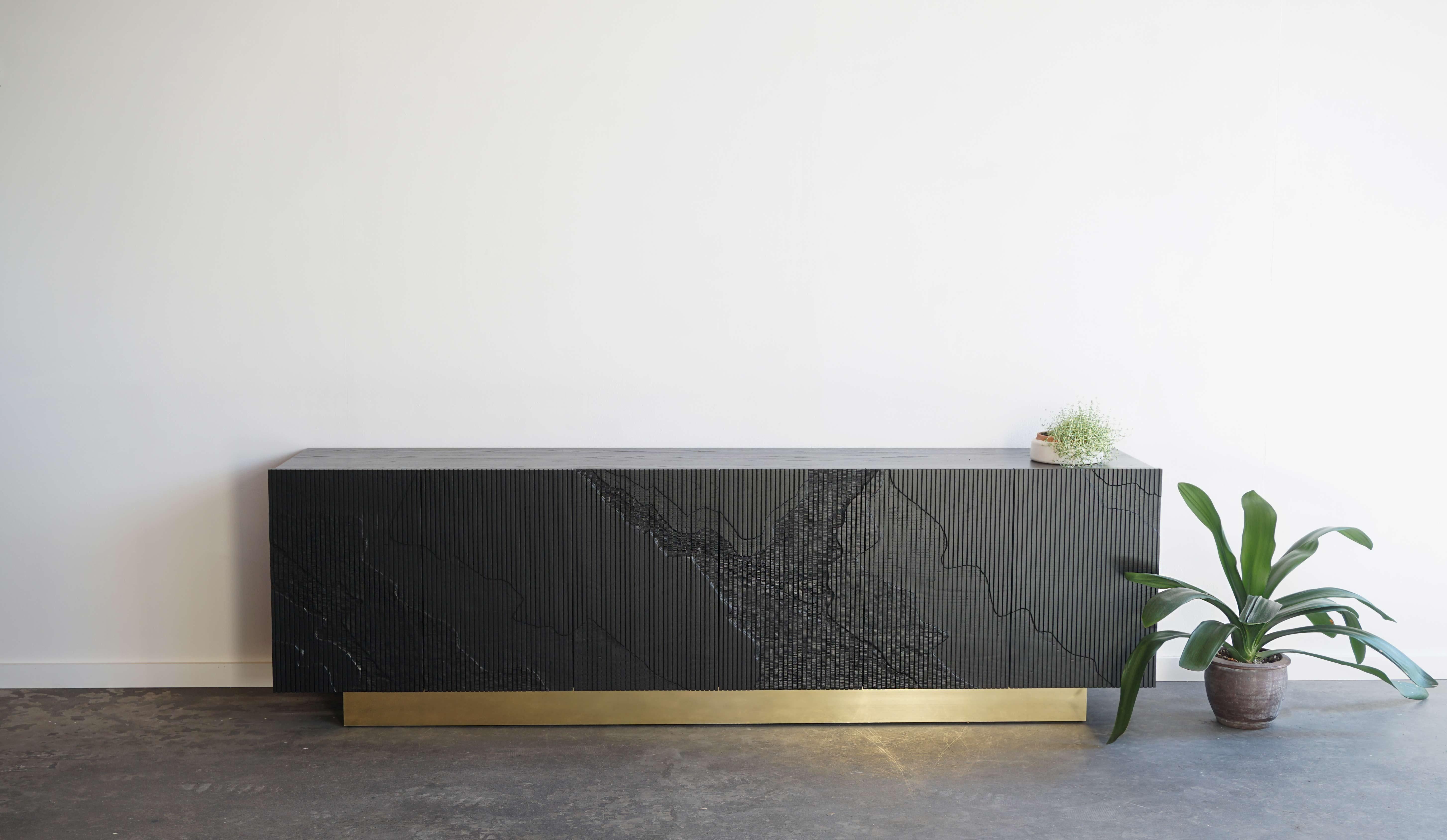 Blackened Shale Low Credenza (96