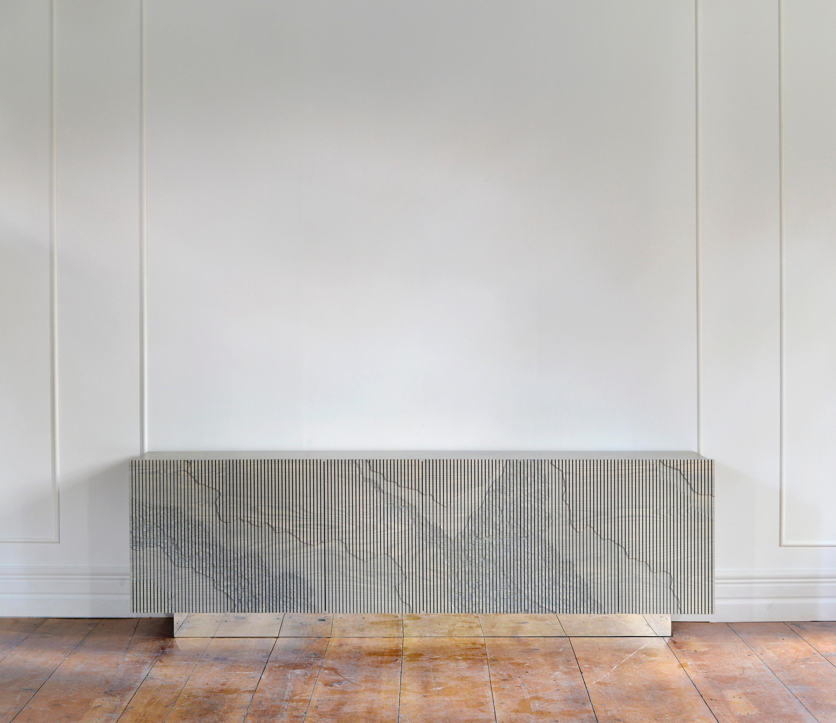 Canadian Shale Low Credenza in Grey by Simon Johns For Sale