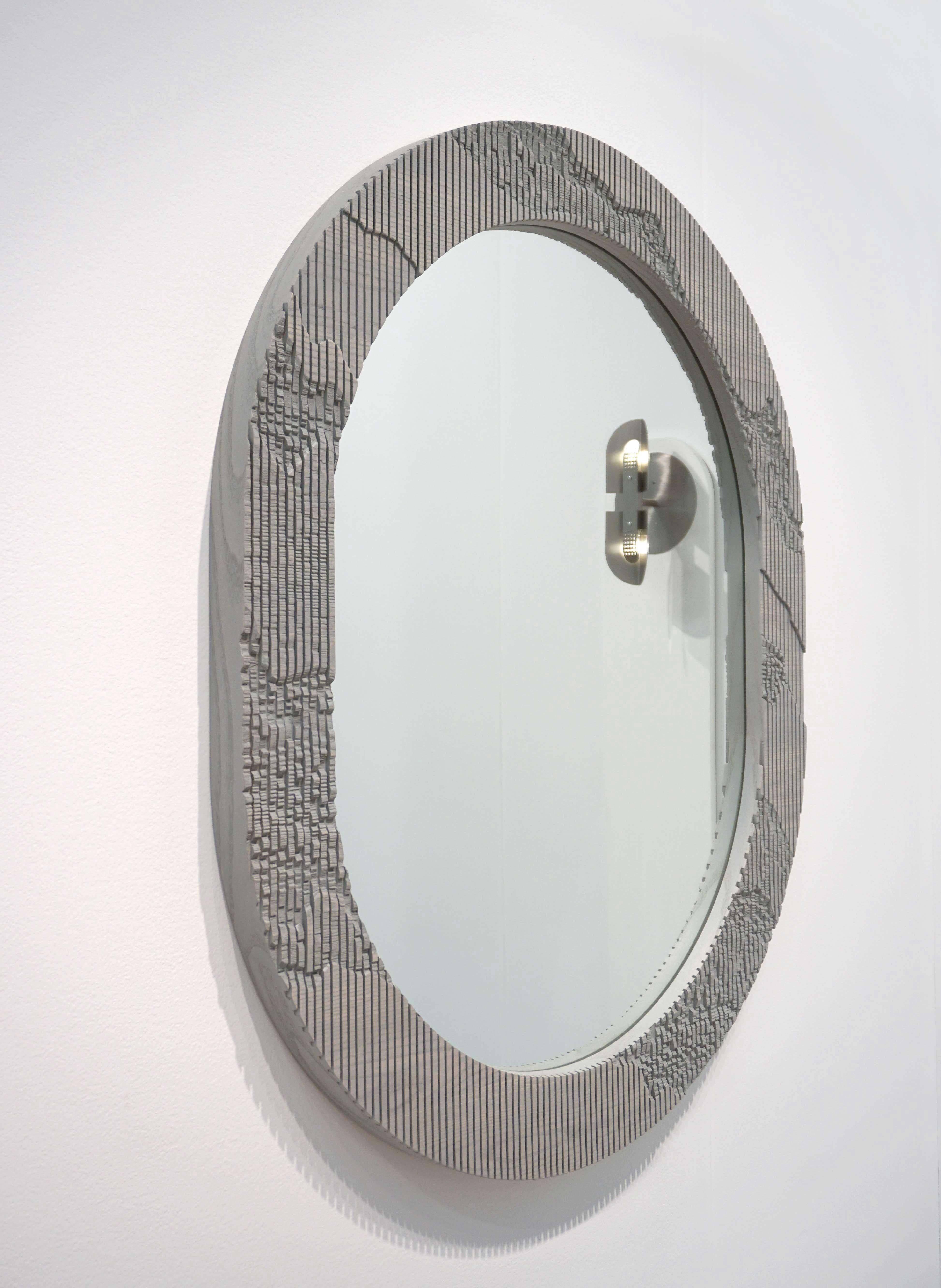 Modern Shale Mirror in Grey by Simon Johns For Sale