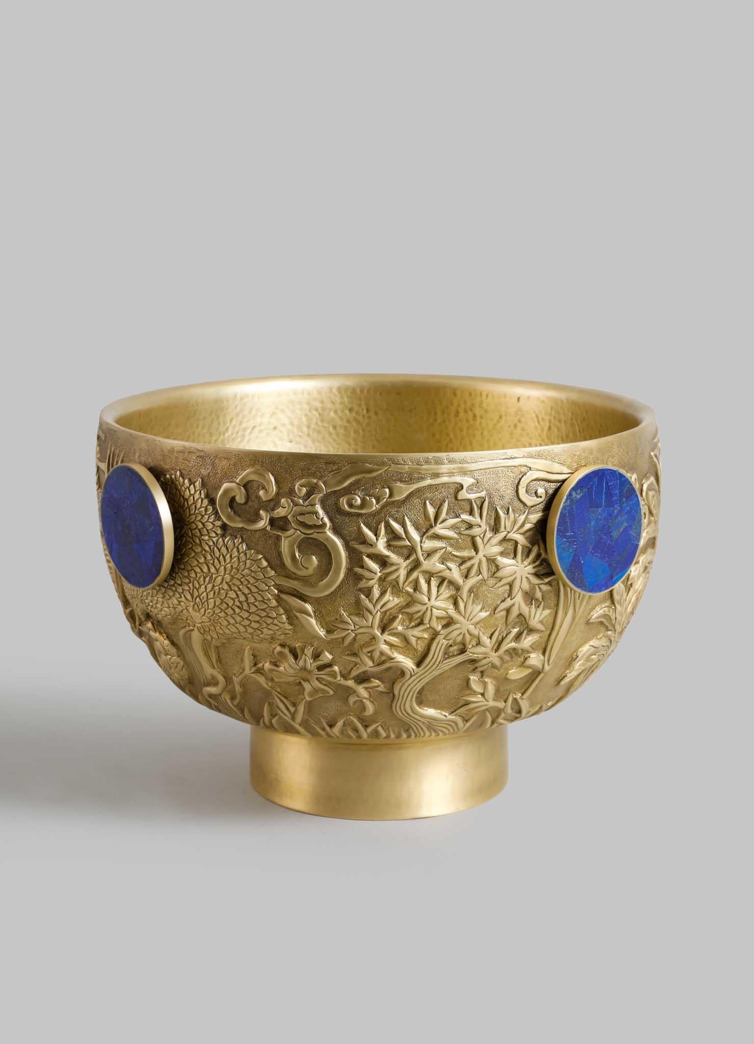 Shalimar Champagner-Eimer groß aus Messing und A. Stone (Halbedelstein) im Zustand „Neu“ im Angebot in Noida, DL