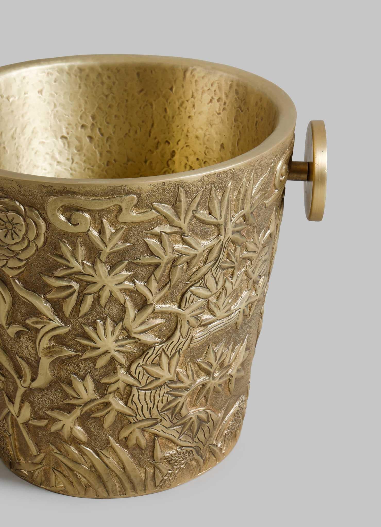 Shalimar Champagnerkübel klein aus Messing und A. Stone (Halbedelstein) (21. Jahrhundert und zeitgenössisch) im Angebot