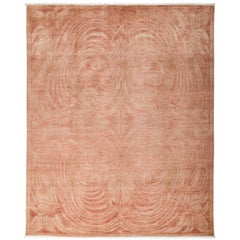 Shalimar Hand Knotted Area Rug in Rose Wool and Silk Blend