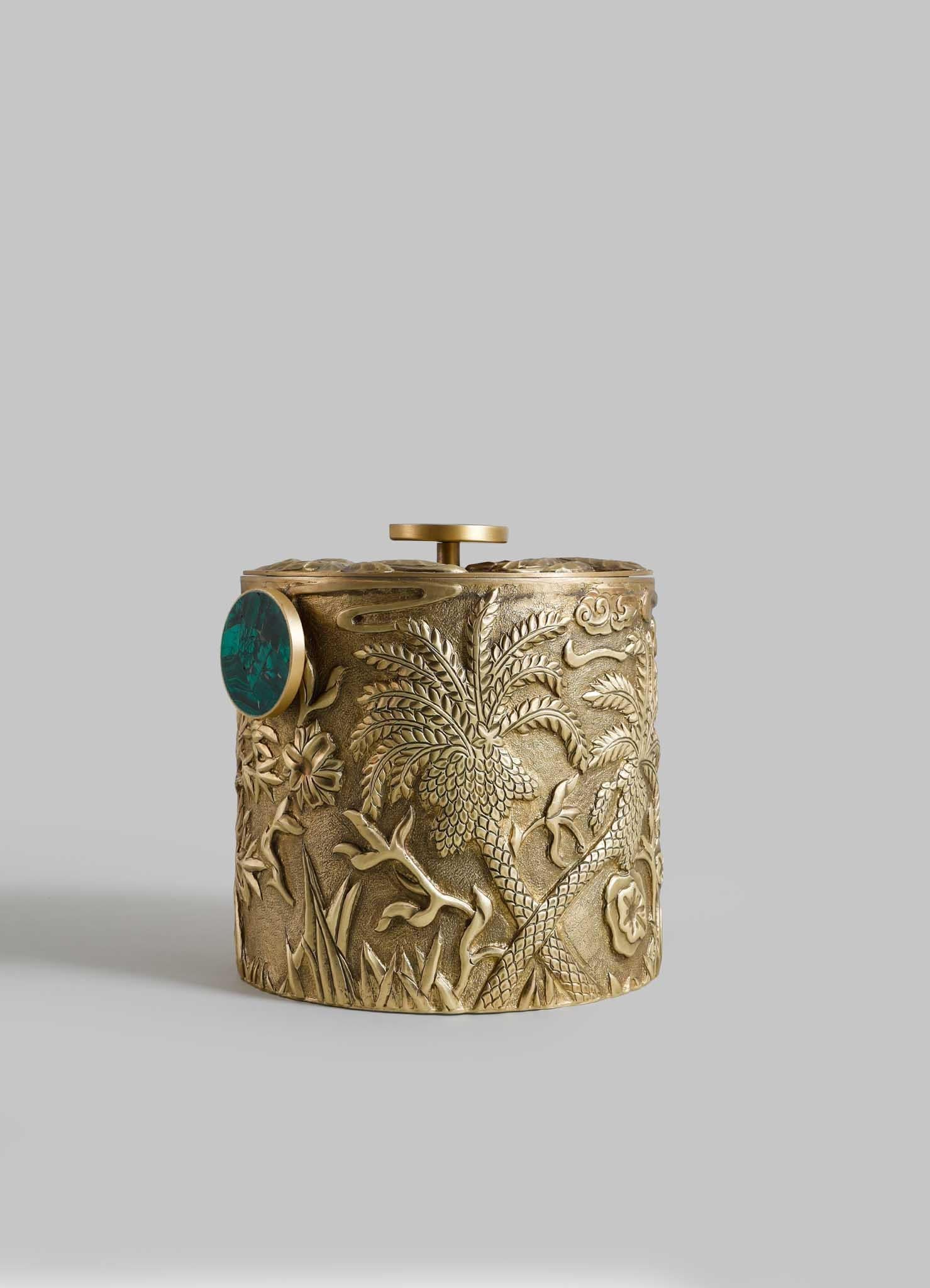 Großer Shalimar Eiskübel aus Messing und Halbedelsteinen, Viya von Vikram Goyal im Angebot 2