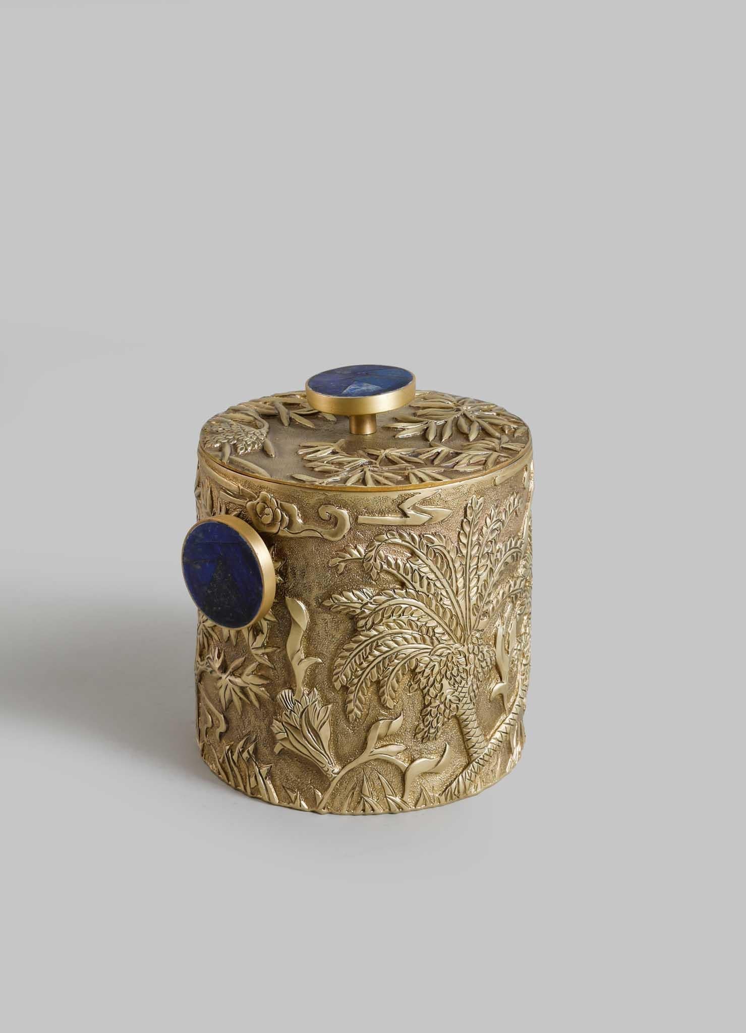 Shalimar Ice Bucket Small in Brass & Semi Precious Stone, Viya by Vikram Goyal In New Condition For Sale In Noida, DL