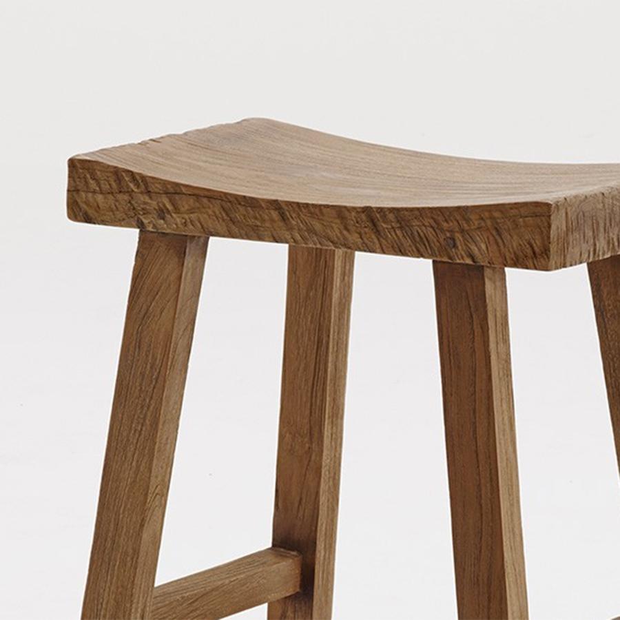 Contemporary Shalk Teak High Stool For Sale