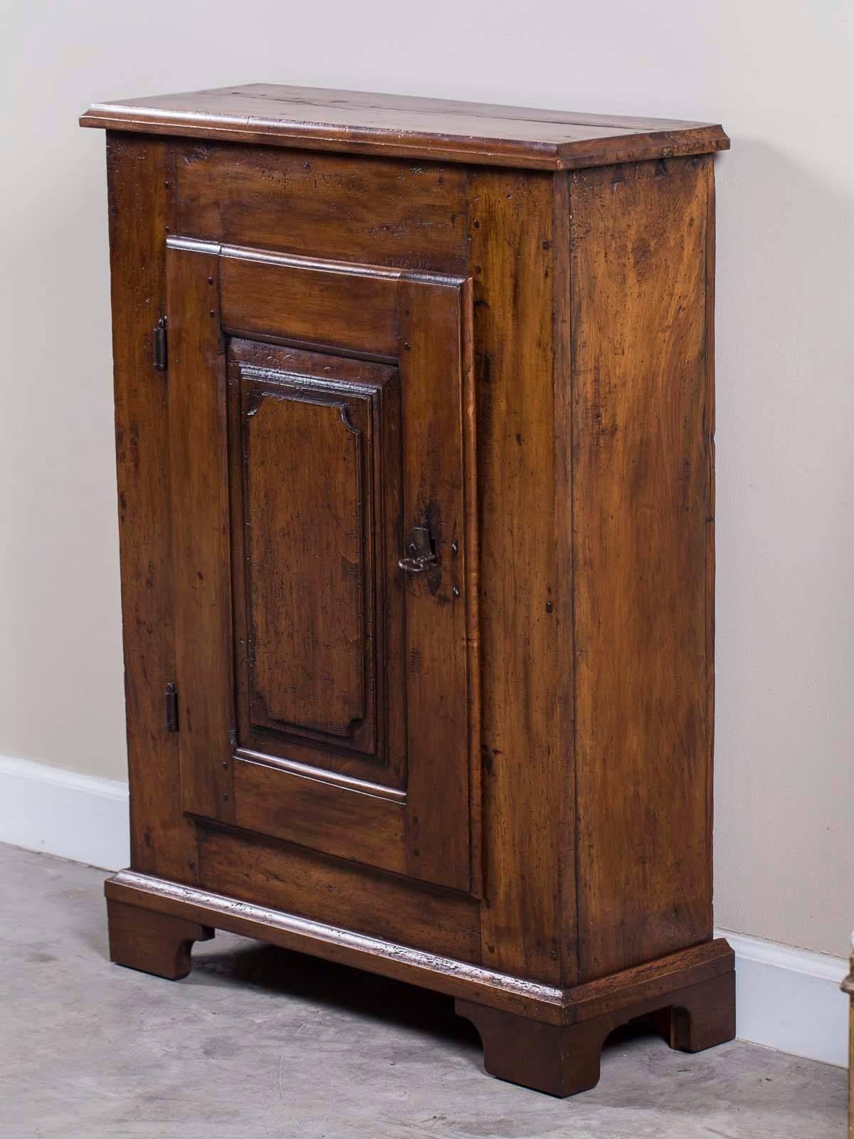 Shallow Antique French Louis XVI Walnut Cabinet, circa 1780 In Excellent Condition In Houston, TX