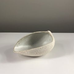 Shallow Ceramic Bowl with Inner Light Grey Glaze by Yumiko Kuga