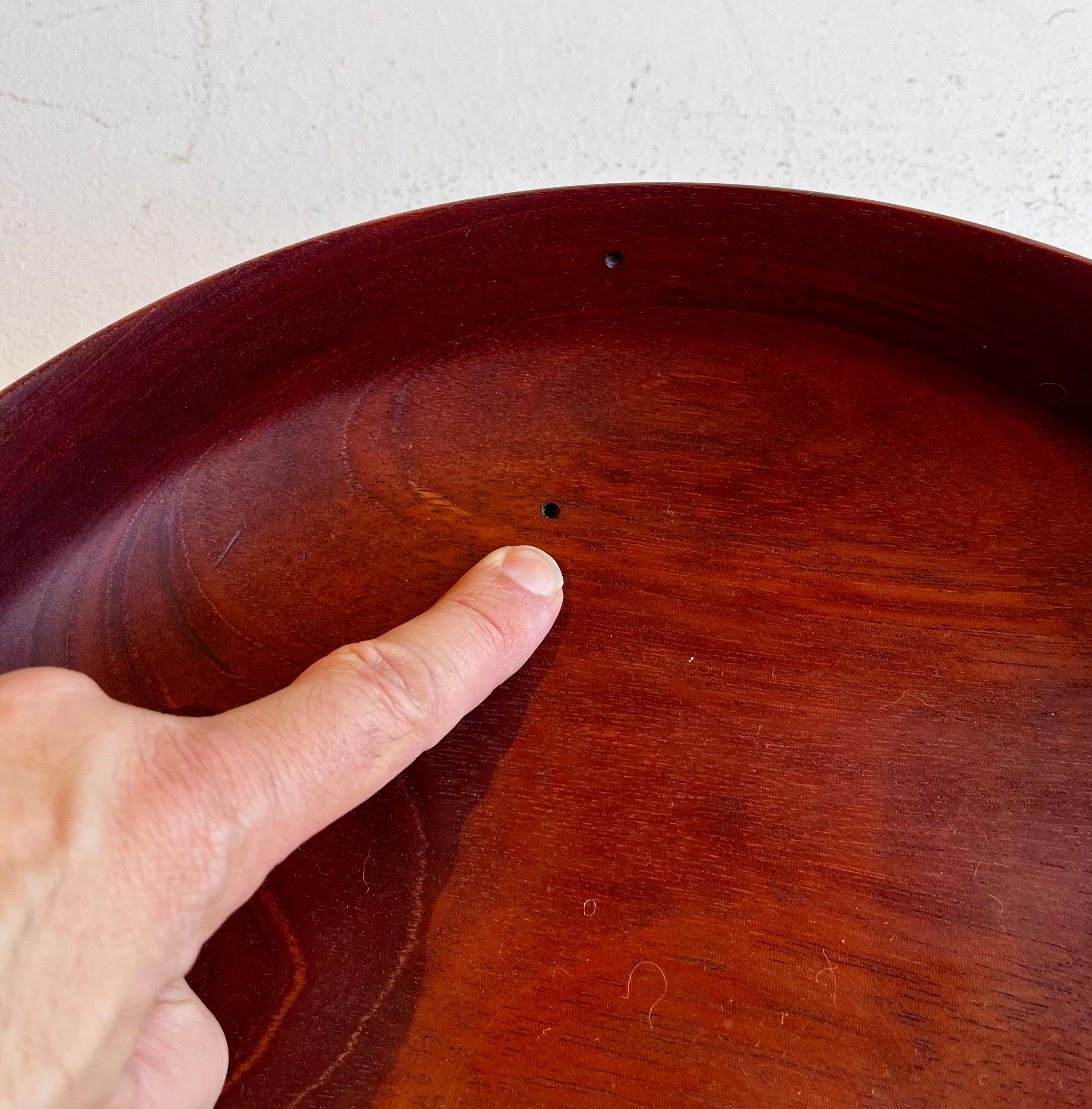 Shallow Thin Edge Turned Mahaogany Bowl For Sale 5