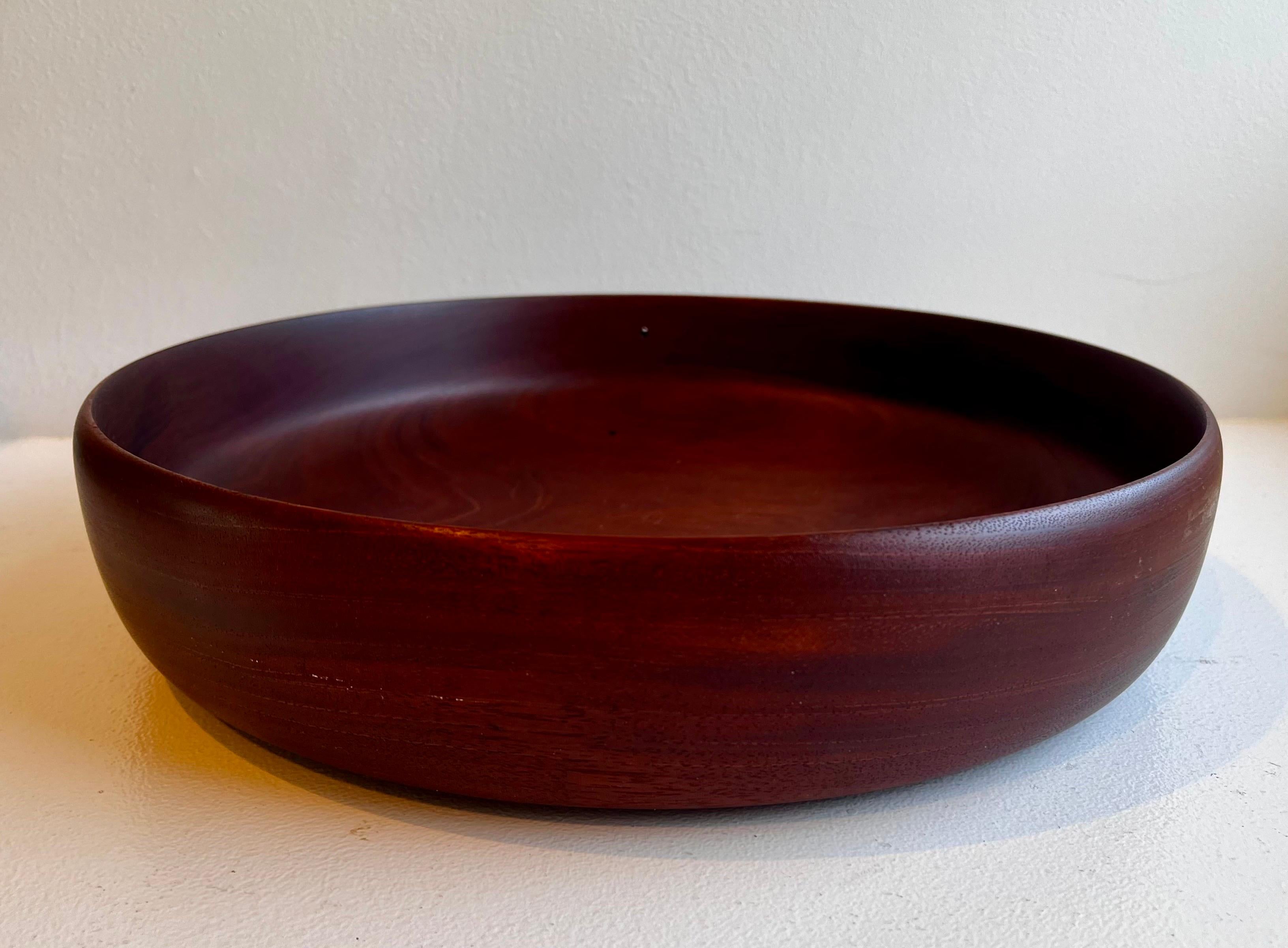 American Shallow Thin Edge Turned Mahaogany Bowl For Sale