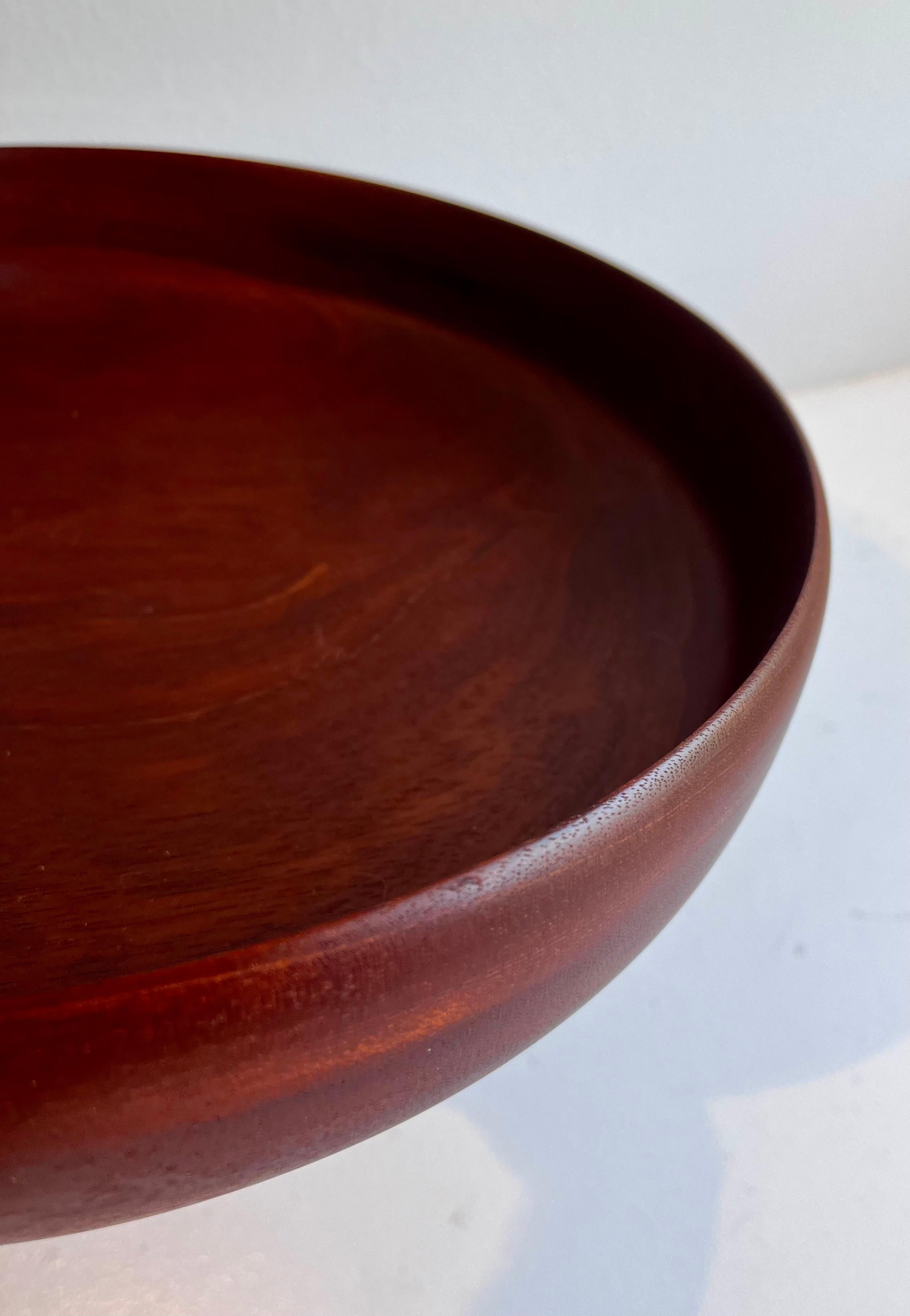 Mahogany Shallow Thin Edge Turned Mahaogany Bowl For Sale