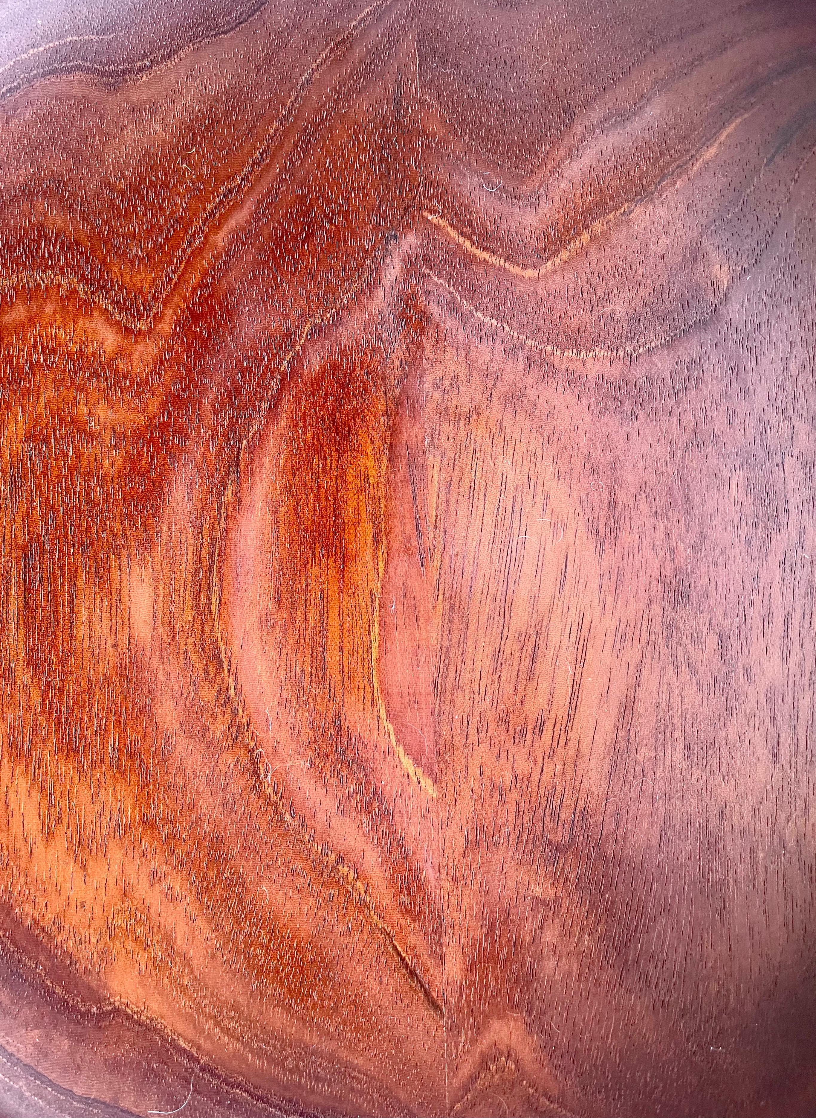 Shallow Thin Edge Turned Mahaogany Bowl For Sale 2
