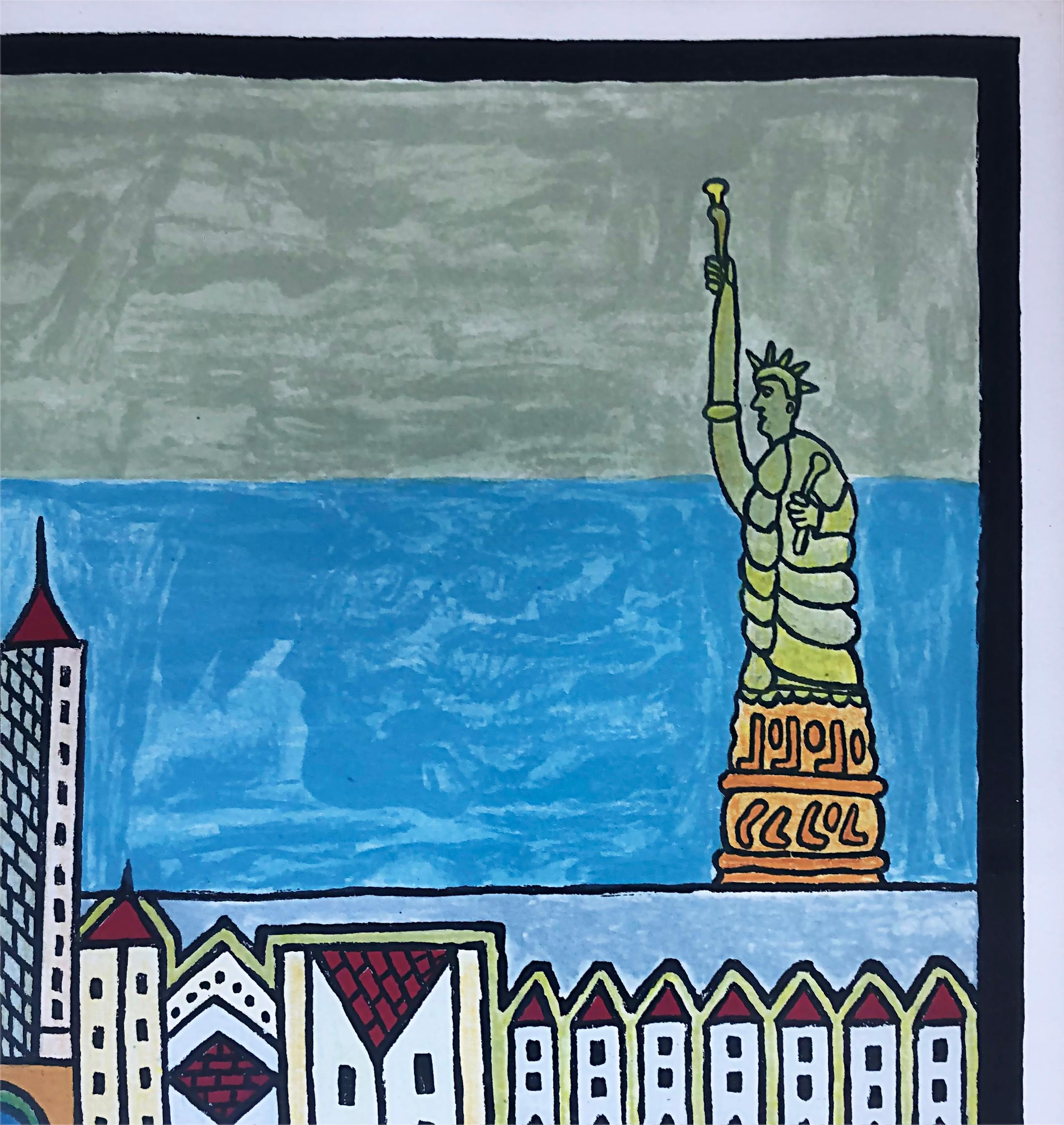 American Shalom Moskovitz New York Lithograph Print, Signed and Numbered 50/100 For Sale