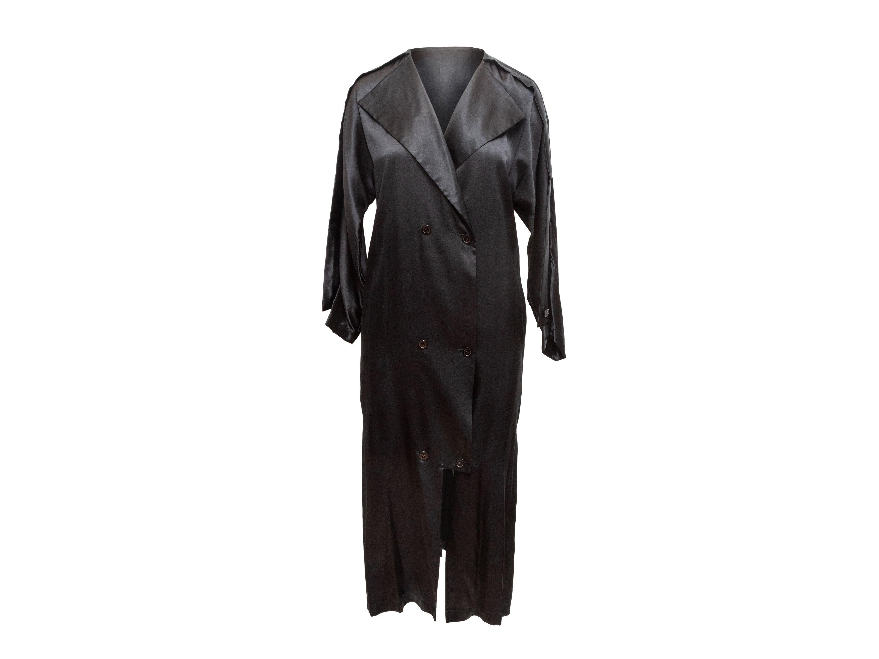 Women's Shamask Black Silk Duster Coat