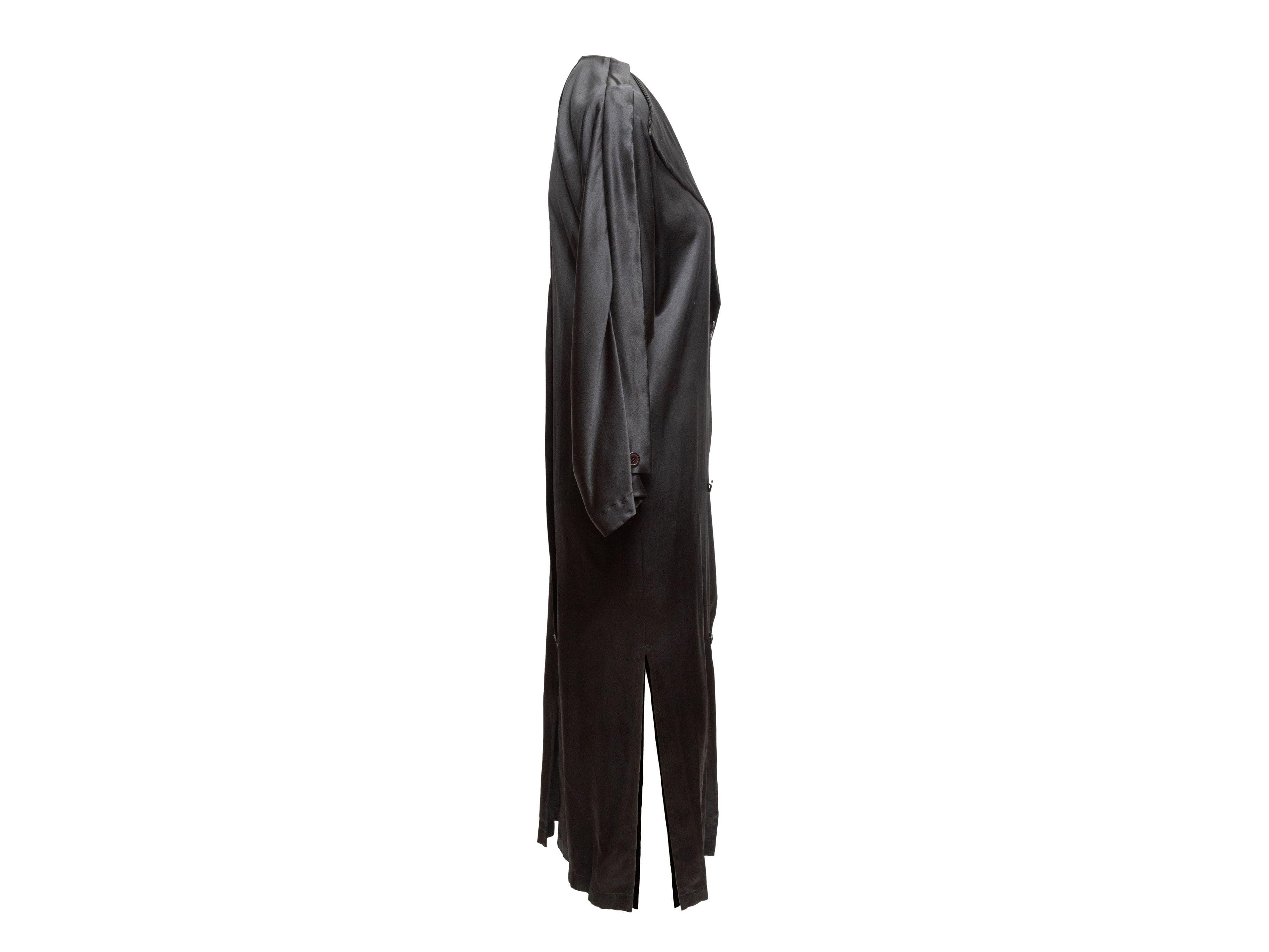 Shamask Black Silk Duster Coat 1
