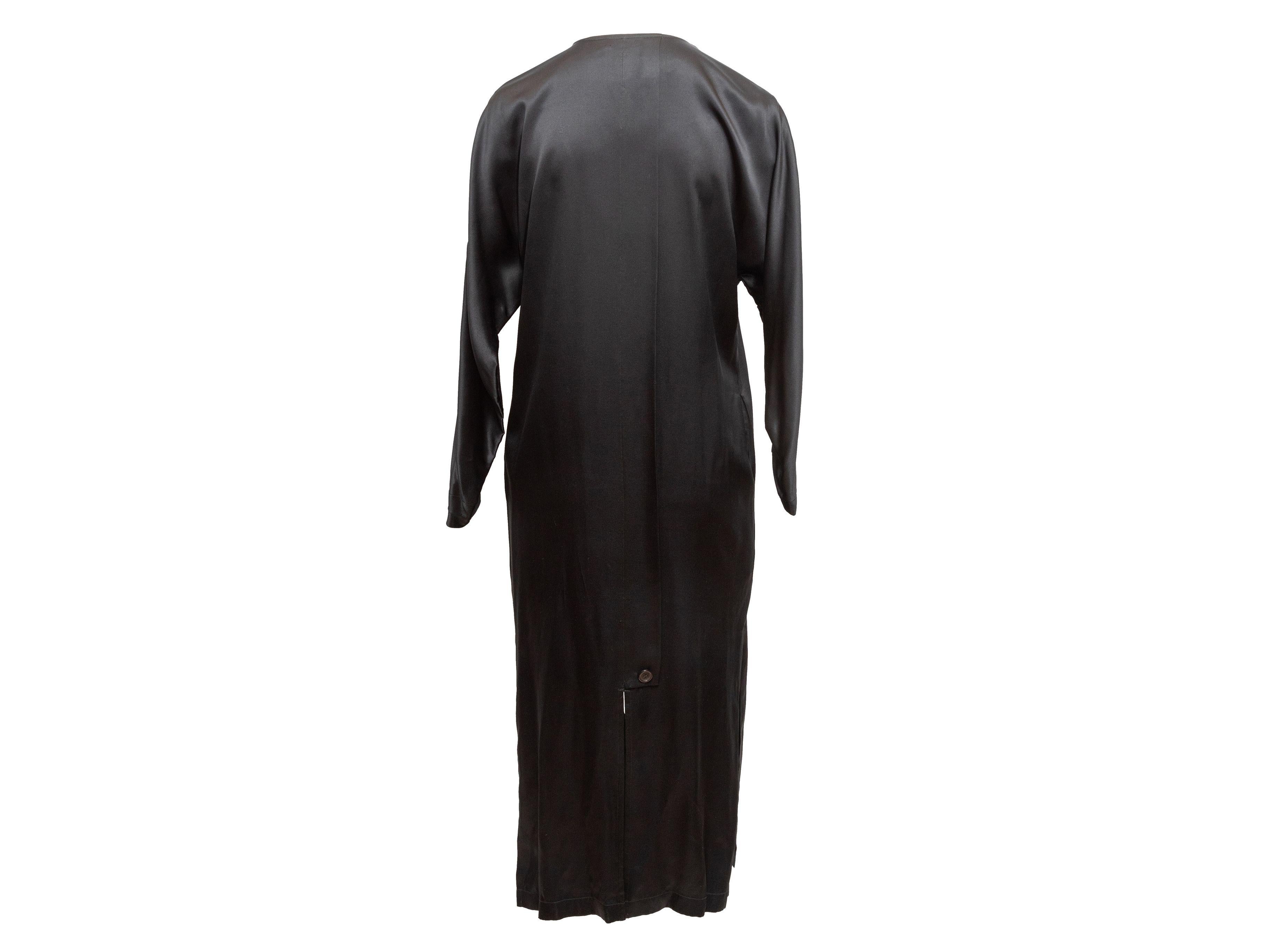 Shamask Black Silk Duster Coat 2