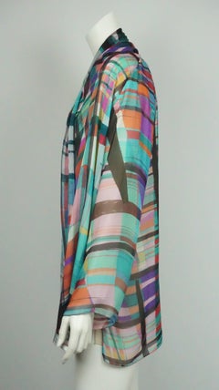 Top in chiffon di seta multicolore Shamask