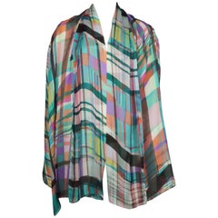 Shamask Top de gasa de seda multicolor