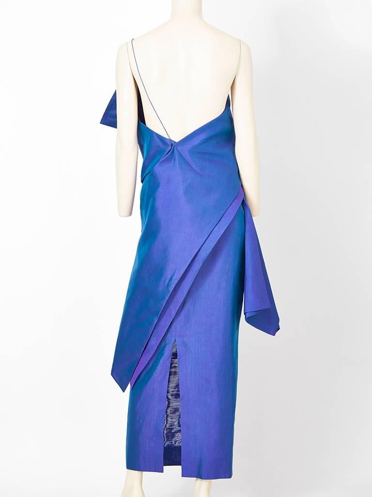 Shamask One Shoulder Dress, 1980s In Excellent Condition For Sale In New York, NY