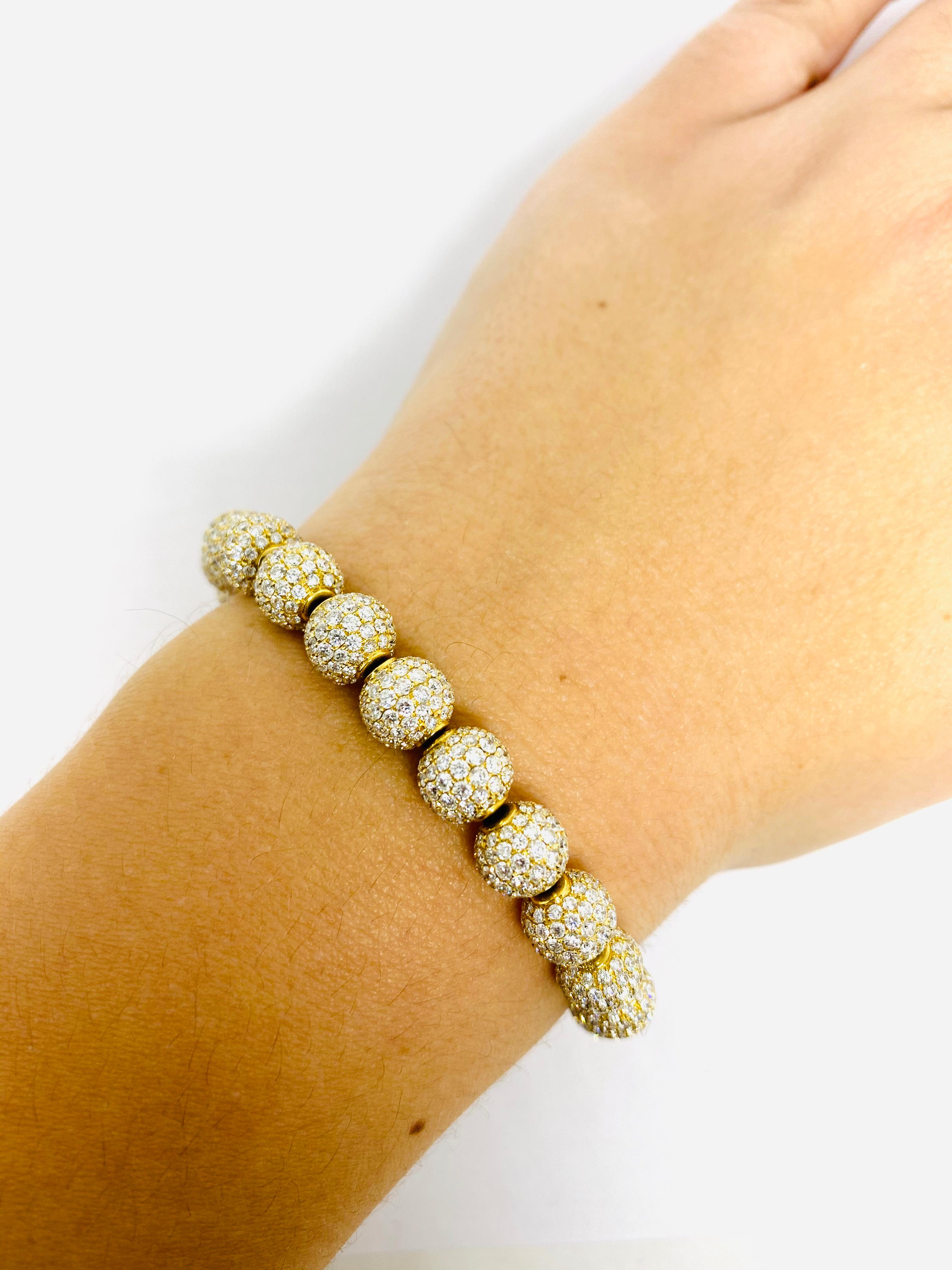 SHAMBALLA Jewels 6mm Non- Braided 18K Yellow Gold 9.5ct Diamond Beads Bracelet 3