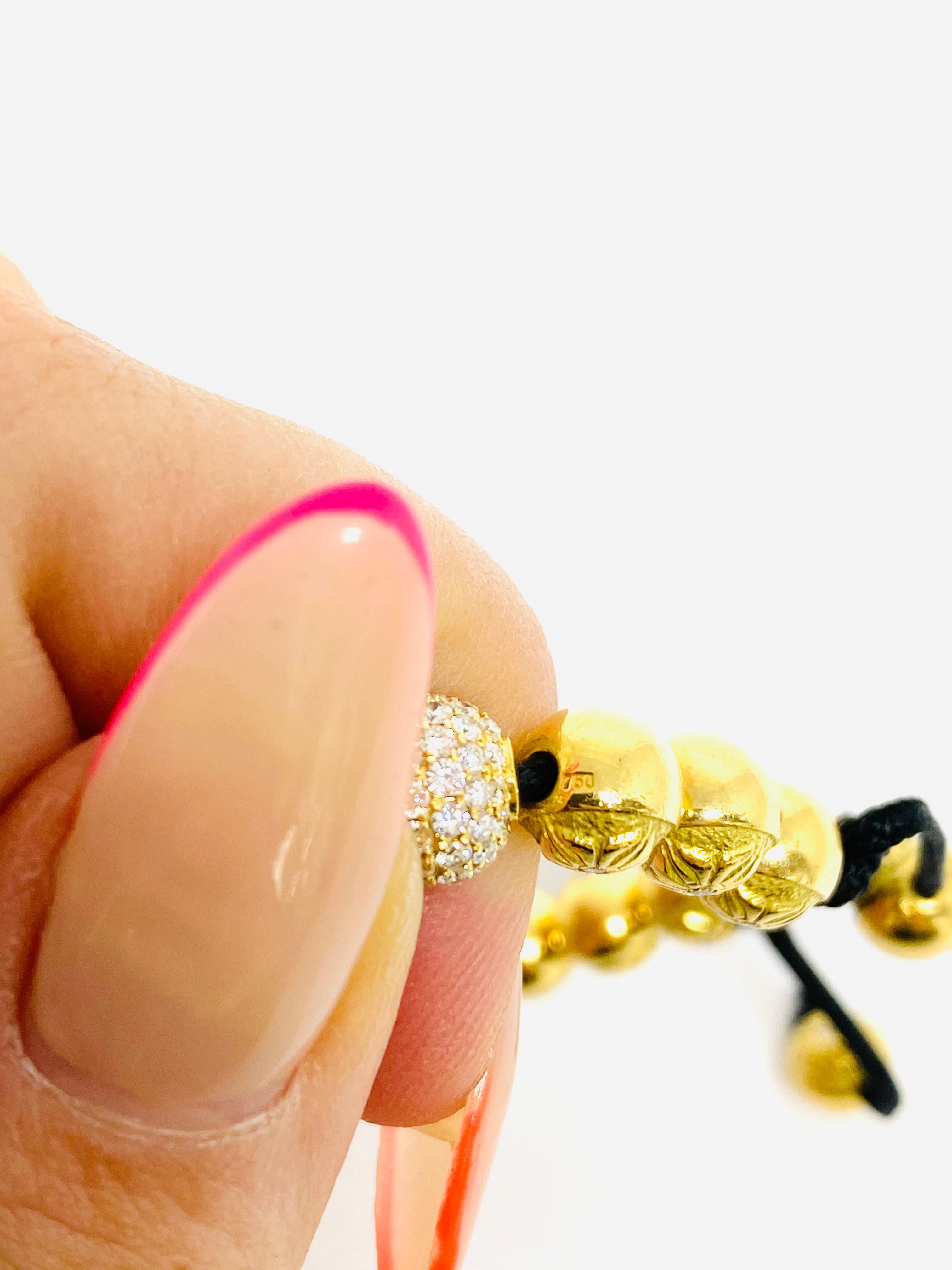 SHAMBALLA Jewels 6mm Non- Braided 18K Yellow Gold 9.5ct Diamond Beads Bracelet 1