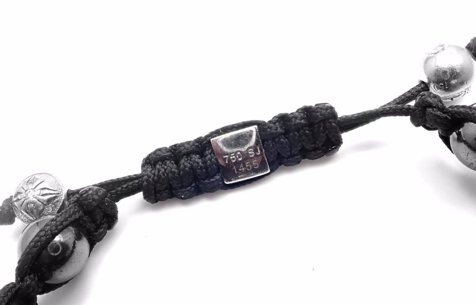 Shamballa Jewels Black Diamond Keramik-Makramee-Armband in Schwarz- und Weißgold 1