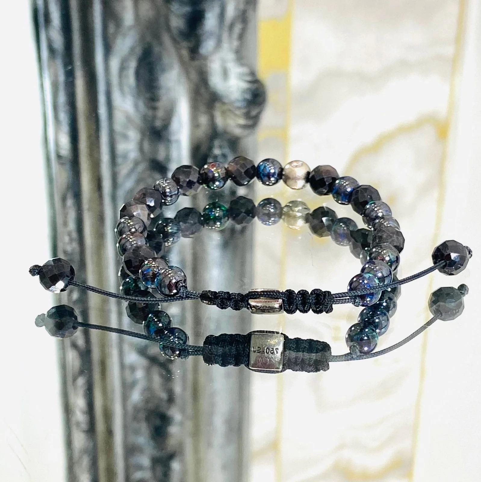 Modern Shamballa Jewels Bracelet 18k White Gold with Opal & Sapphire
