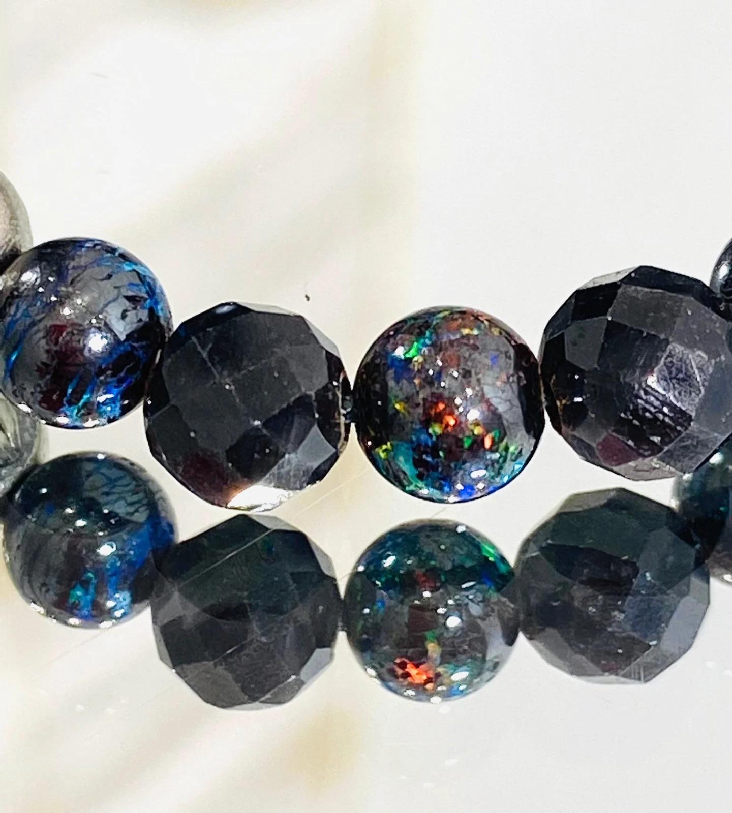 Women's Shamballa Jewels Bracelet 18k White Gold with Opal & Sapphire