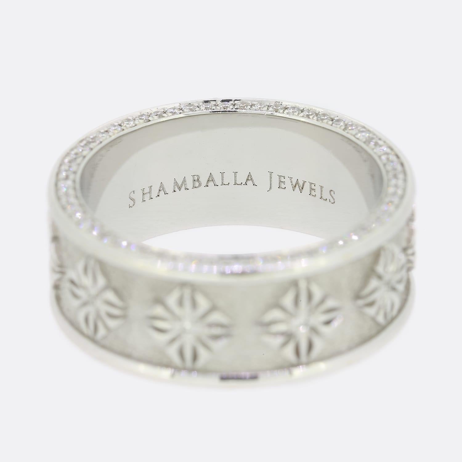 Brilliant Cut Shamballa Jewels Diamond Full Eternity Band Ring Size R For Sale