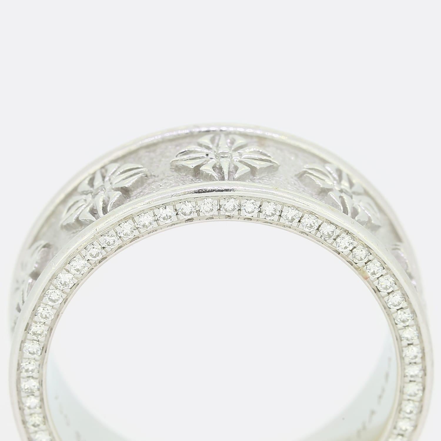 Women's Shamballa Jewels Diamond Full Eternity Band Ring Size R For Sale