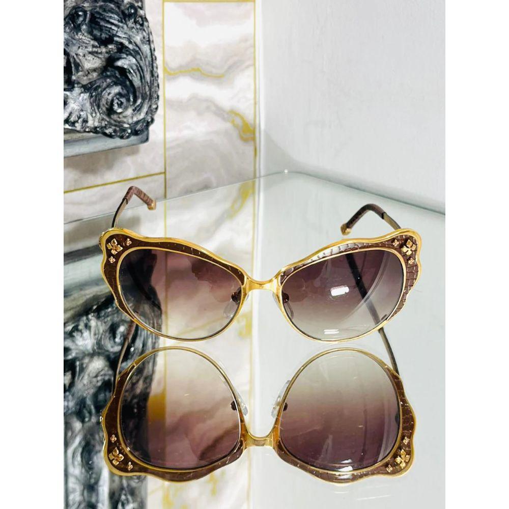 Brown Shamballa Jewels Lotus Sunglasses For Sale