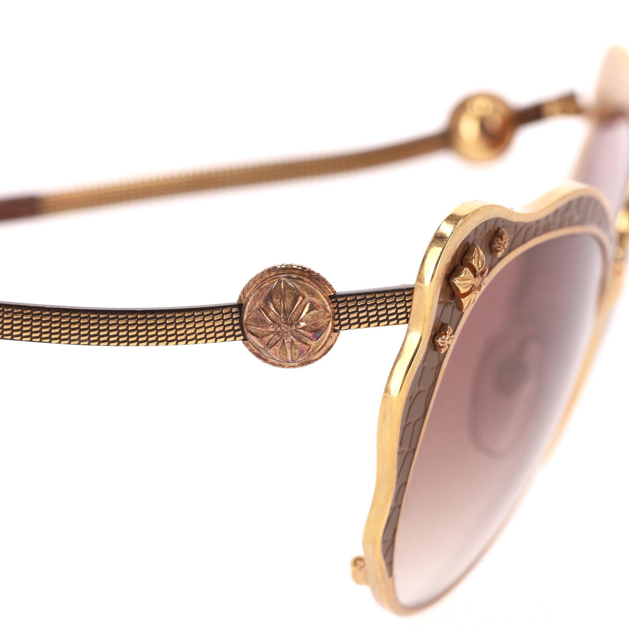 Occhiali da sole Lotus della Collezione Jewell di Shamballa Ltd con finiture in pelle di serpente In condizioni buone in vendita a London, GB