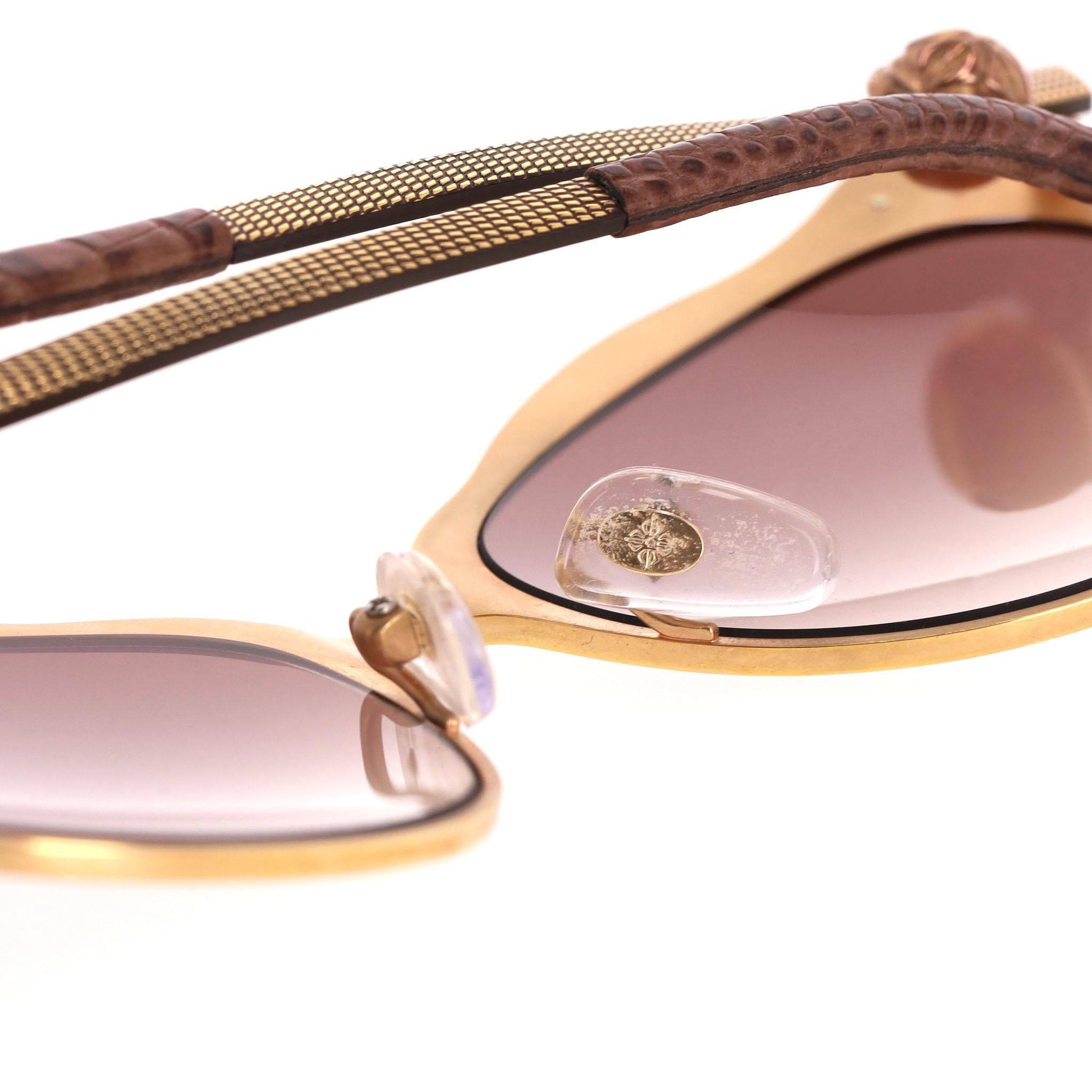 Occhiali da sole Lotus della Collezione Jewell di Shamballa Ltd con finiture in pelle di serpente in vendita 2