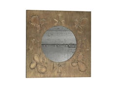 Shamrock Acid Etched Patinated Brass Mirror Felix De Boussy for Studio Belgali