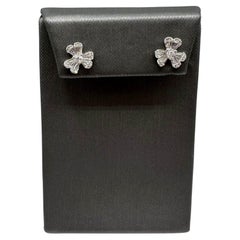 Shamrock Diamond Earrings in 18kt White Gold - 0.62ctw Diamonds, Silicone Backs