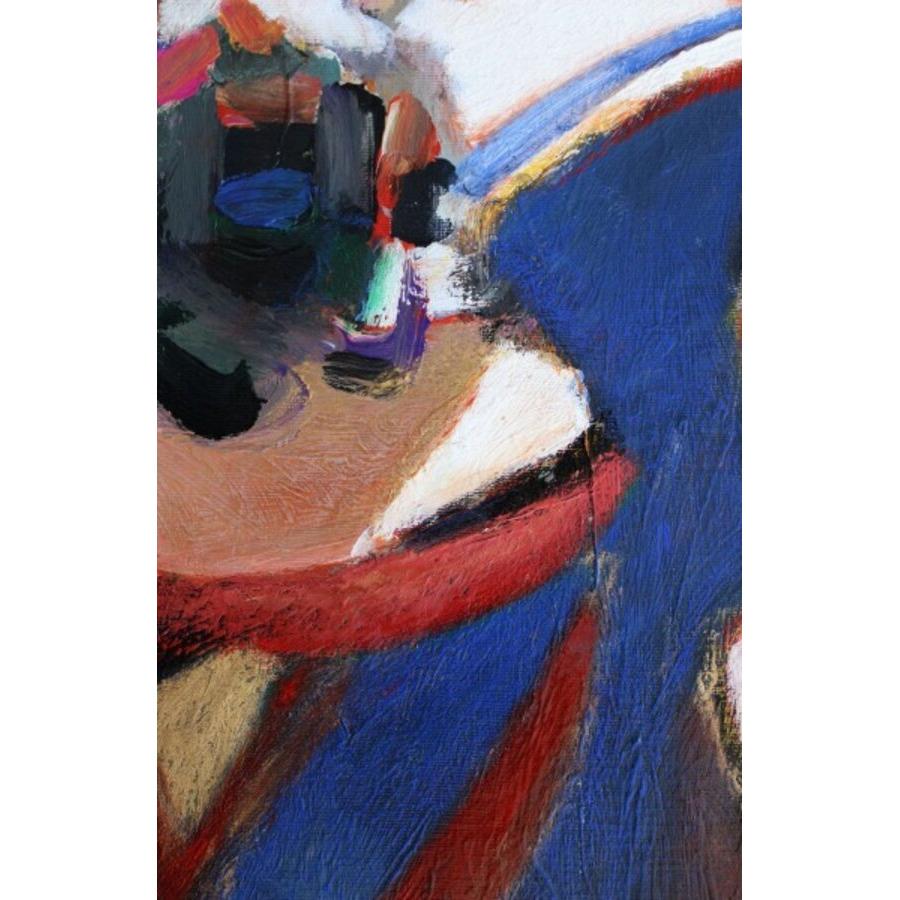 Fiore. 2008, olio su tela, 60x50 cm - Abstract Painting Nero di Shamsi Ali
