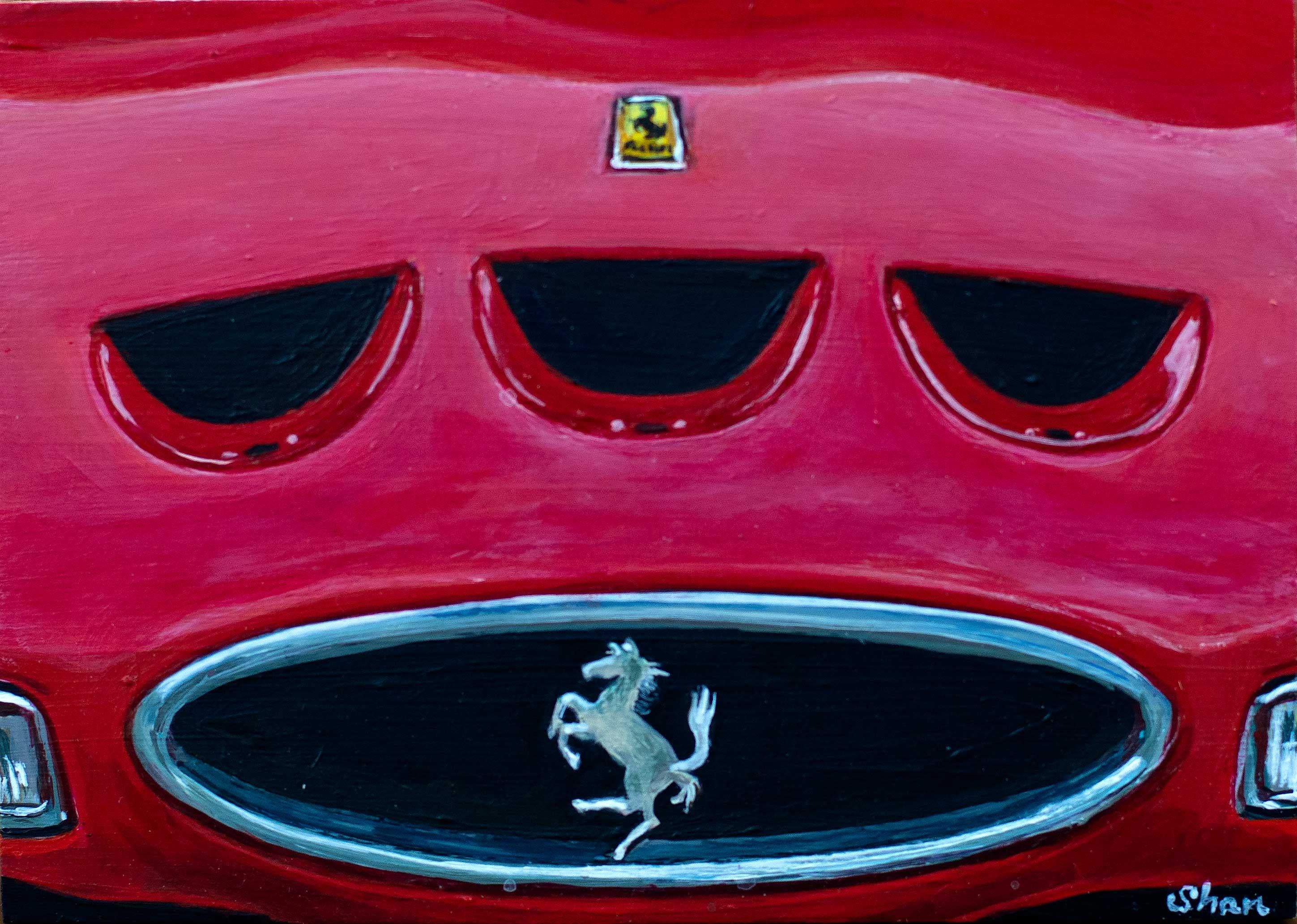 Shan Fannin Figurative Painting - "1962 Ferrari 250 GTO, " Acrylic painting