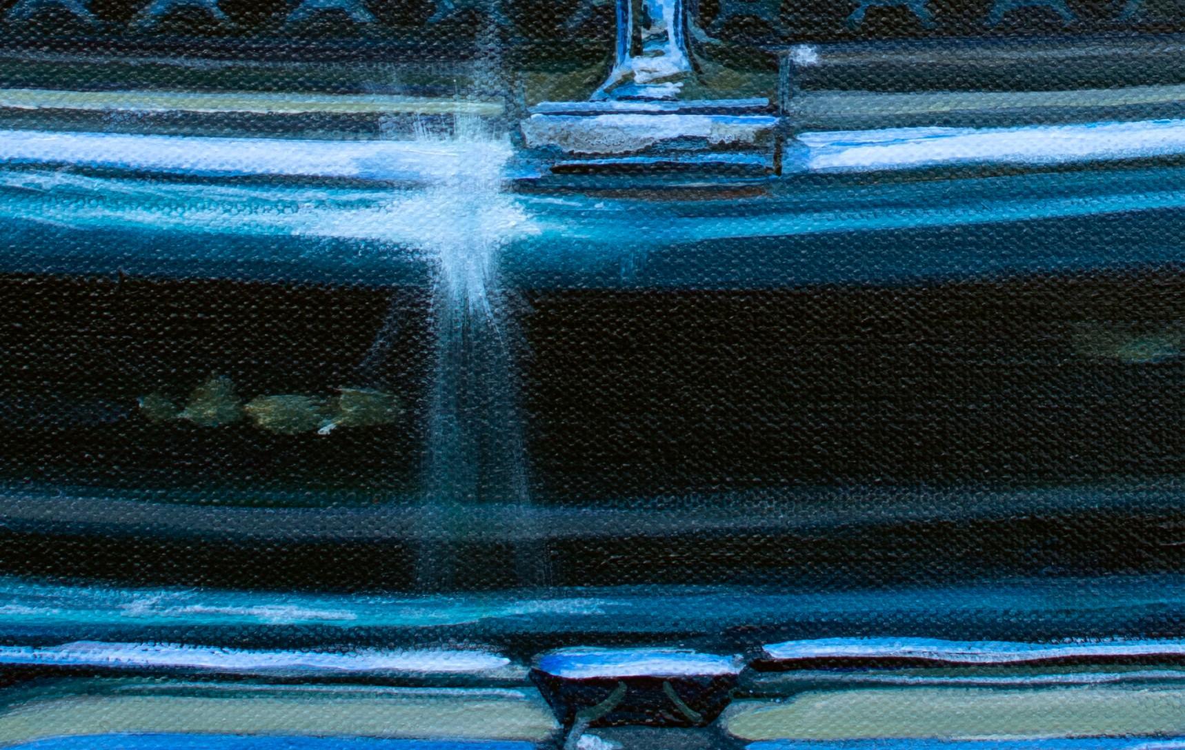 « 1965 Ford Mustang Grill - Dynasty Green » de Shan Fannin, peinture acrylique en vente 2