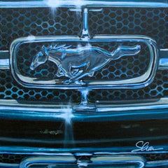 "1965 Ford Mustang Grill - Verde Dinastía" de Shan Fannin, Pintura acrílica