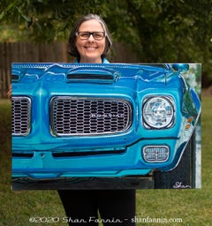 Acrylic painting titled "1972 Pontiac Firebird Formula 400 M22"
