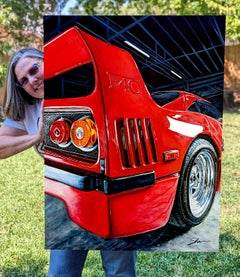 "After Hours (1990 Ferrari F40)" - Acrylic Automotive Painting on Canvas