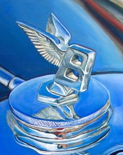 "Bentley Flying B" (2021) by Shan Fannin, Acrylic Painting, Classic Blue Car