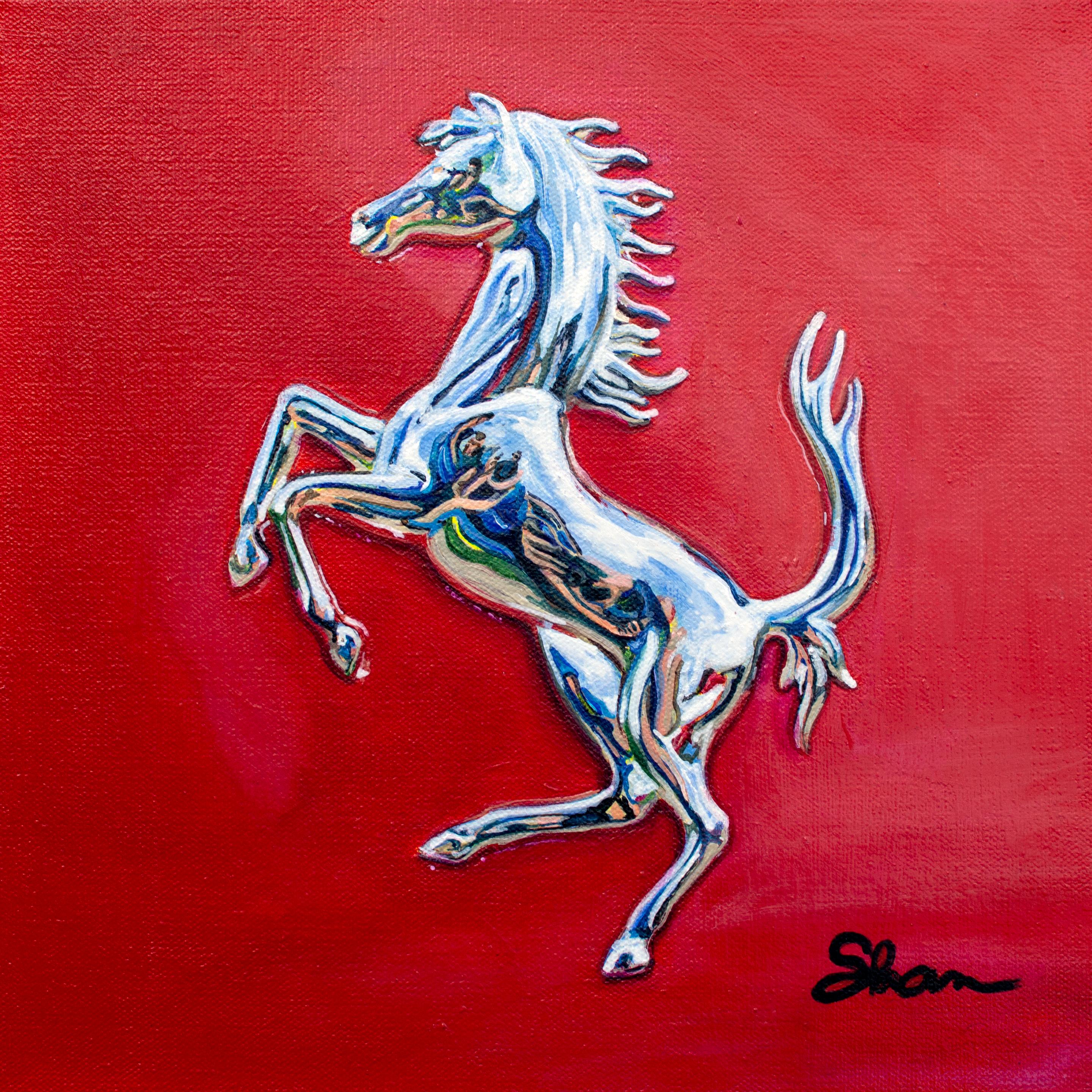"Ferrari Cavallino Rampante 2" (2021) de Shan Fannin, Pintura acrílica