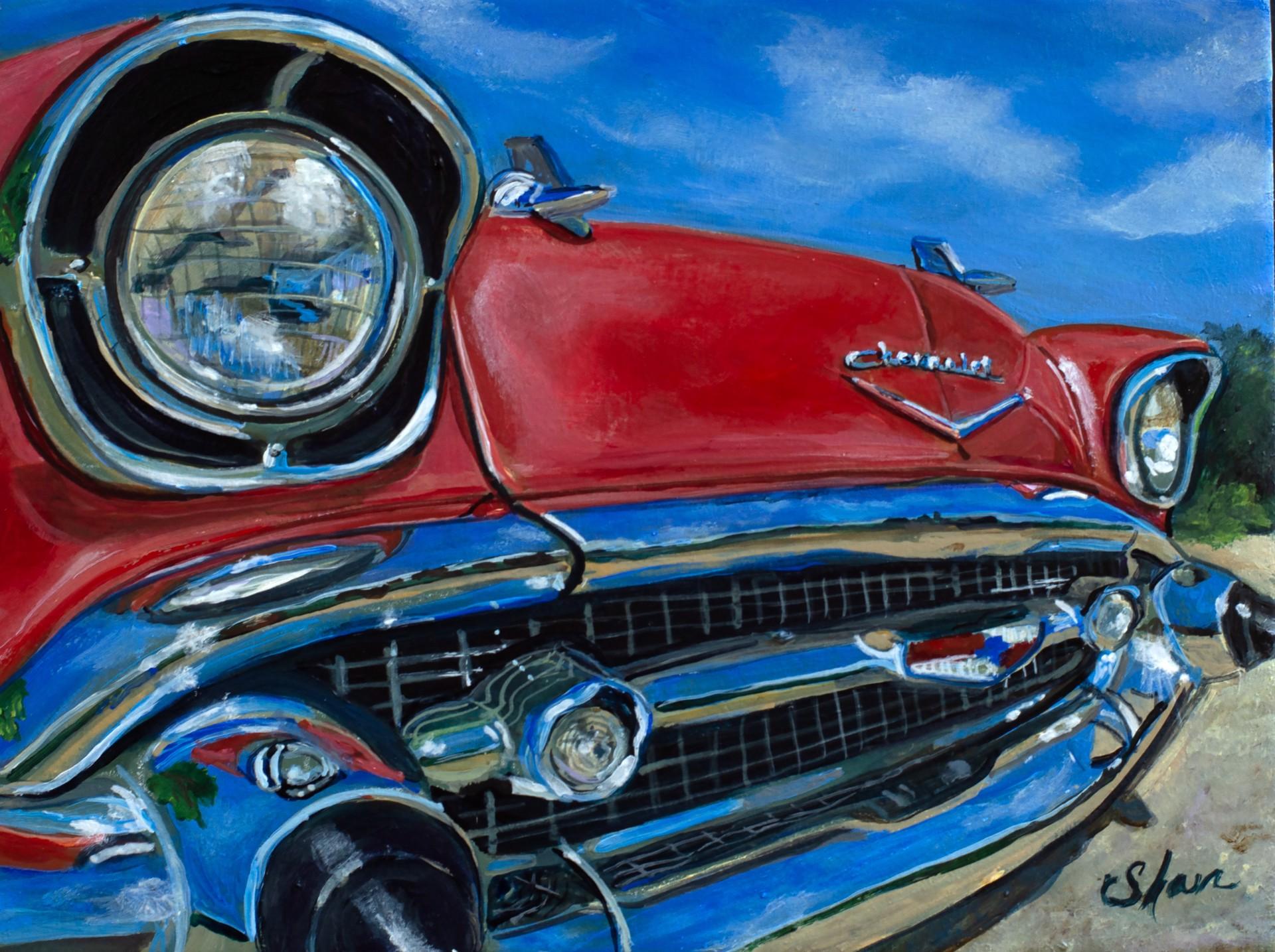 Shan Fannin Still-Life Painting - "Lola" - 1957 Chevrolet Bel Air