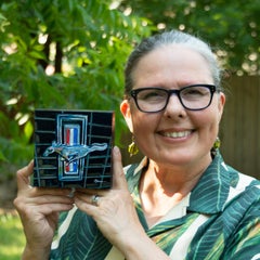 "Pony Power - Ford Mustang Emblem" (Original Acrylic Painting)