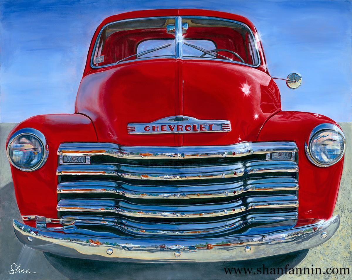 Shan Fannin Still-Life Print - "1951 Chevrolet Truck, " Limited Edition Giclée Print