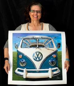 1967 Volkswagen Samba/Kombi Bus – Limited Edition Giclée print, classic VW icon